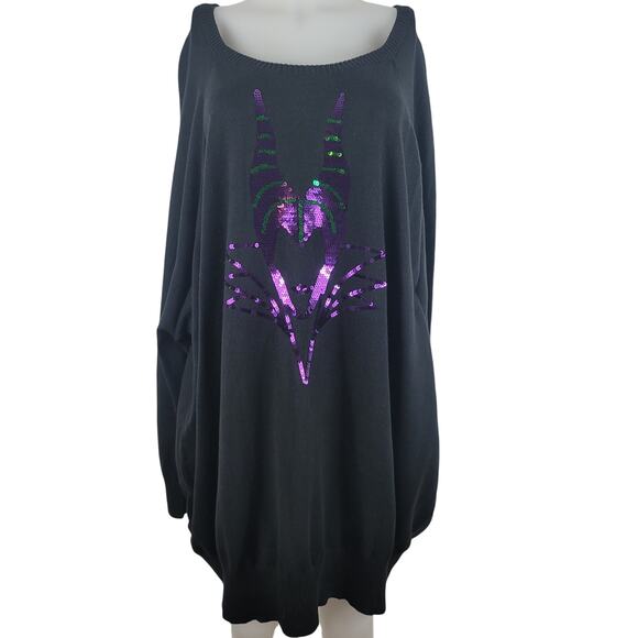 Disney Villains Sequenced Maleficent Sweater Size 6 - Picture 1 of 5